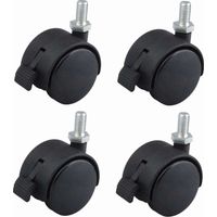 Cyclingcolors – Lot de 4 roulettes pivotantes 40mm avec frein – Charge 40kg – Fixation M8x15 – Nylon noir pour meubles et étagères