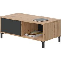 Mesa centro Luna acabado en roble y gris antracita Medidas: 100 cm (Ancho) x 50 cm (Fondo) x 40 cm (Alto)