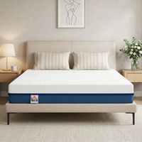 Matelas 2 places 140x190 cm, mousse mémoire de forme infusée au thé vert, housse déhoussable lavable, fermeté médium