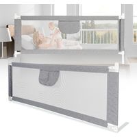 Wolketon Barrière de sécurité de lit enfant Gris 200x80 cm Tissu de type lin