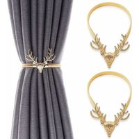 Embrasse de rideau 2pcs Embrasses À Rideaux Attache De Rideaux Avec Crochet En Métal Boucle De Rideau Forme De Cerf Pince À Rideau Retenue De Rideau Moderne Accessoire Décoratif Fenêtre Pour Chambre
