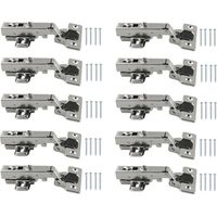 vasalat Topfband für Eckanschlag mit Dämpfung Softclose und Grundplatte Inhalt: 10 Stück Topfscharniere