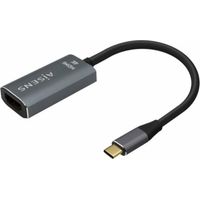 AISENS Convertitore da USB-C a HDMI 4K@60Hz in alluminio, USB-C/M-HDMI/H, grigio, 15 cm