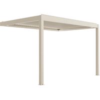 Pergola bioclimatique adossée motorisée 3x4 m crème