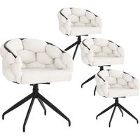 Chaises de luxe (4 pièces), chaise pivotante, pivotante à 360°, chaises de salon, chaises de salle à manger, chaises de maquillage, chaises au style mode moderne, chaises de salle à manger avec dossie