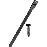 Colliers de serrage Rilsan Noir 360 mm x 9 mm + Embase cheville lot 100 pièces