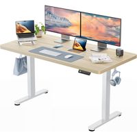 Bureau réglable en hauteur 140 x 80 cm, plateau de 25 mm d'épaisseur avec moteur sans balais, bureau ergonomique assis-debout, montage facile, bureau électrique assis-debout pour bureau à domicile