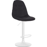 Barhocker Elmore Stoff schwarz Metall matt weiss