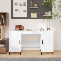 Escritorio madera contrachapada blanco brillante 140x50x75 cm vidaXL