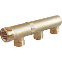 Collecteur double filetage bouchonné, 3 départs, pour sanitaire et chauffage