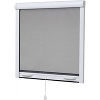 Volet Moustiquaire – Moustiquaire enroulable pour fenêtre H.145 x L.130 cm – Aluminium blanc – Toile en fibre de verre – Protection contre insectes et pollen