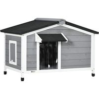 Caseta para Perros Casita para Mascotas con Techo Asfáltico y Base Extraíble 97x72x65 cm Gris