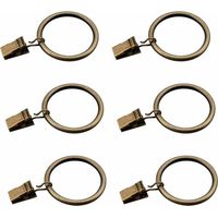 Lot de 30 anneaux de rideaux couleur bronze avec pinces / Anneaux décoratifs de haute qualité