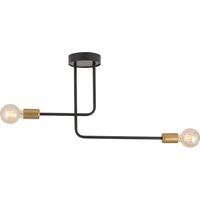 Plafoniera decorativa loft Gino doppia nero/oro 2xE27 Sigma