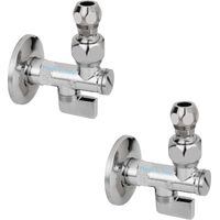Rubinetto di arresto valvola sottolavabo ottone cromato a leva con filtro snodato 1/2-3/8-10 mm (quantita) pezzi 2 - confezione 1