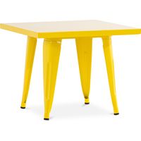 Tavolo Quadrato per Bambini - Industriale - Metallo - 60cm - Stylix Giallo