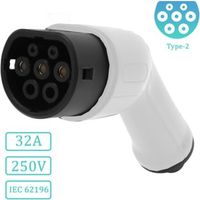 BUNTHAUS EV + Prise de Câble de Charge pour Voiture Electrique Type 2 IEC 62196, Prise de Remplacement de Câble Chargeur Voiture Electrique, 32A Protection IP44 EU 250V