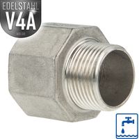 ES Reduktions-Muffe Edelstahl V4A (AISI 316), IG x AG, Typ 246, 1 1/4 x 1 Zoll