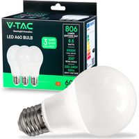V-TAC VT-1900 Lampadina LED E27 8.5W SMD A60 luce bianco freddo 6500K box 3 pezzi - 217242