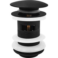 Mob-In – Bonde de lavabo clic-clac avec trop plein – Clapet en laiton – Hauteur 8 cm – Sortie filetée diamètre 4,2 cm – Joints inclus