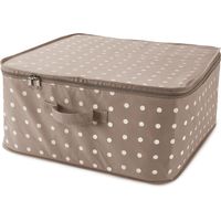 Compactor RAN4540B Rivoli Custodia Porta Coperte con Cerniera, Chiusura Lampo, Antipolvere, Polipropilene, Marrone/Bianco, 46 x 46 x H. 20.5 cm