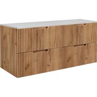 Mobiletto da bagno, rovere Craft / bianco, 160 (2 x 80) x 58,6 x 46 cm