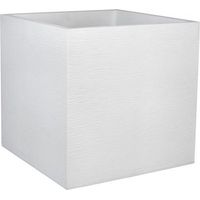 Pot de fleur carré 'graphit' 50cm blanc cérusé - EDA