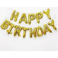 Bannière d'anniversaire dorée, lettres en mylar de 40 cm, décoration de fête gonflable et réutilisable