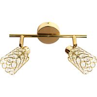 Plafonnier Candellux York 92-70104 laiton cristal 2xG9