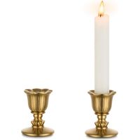 Set aus 2 Vintage-Kerzenständern aus Messing – Kleine goldene Kerzenständer für antike Retro-Tischdekoration für Hochzeiten, Wohnzimmer, Weihnachten, Partys, Adventskränze