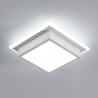 COMELY Moderne quadratische LED-Deckenleuchte, 25 x 25 cm, 20 W, Kaltweiß 6500 K, weißer Acryl-Diffusor, für Küche, Bad, Flur