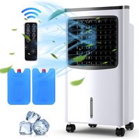 COSTWAY 3in1 Mobile Klimaanlage Luftkühler Ventilator Luftreiniger Luftbefeuchter Klimageraet 75W / 8L Tank / 7,5H Timer/Fernbedienung / 2 Kuehlakkus / 3 Stufen