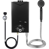 Gaswarmwasserbereiter, 16 l Fassungsvermögen, 4,21 gpm Wasserdurchflussrate, 70 °C maximale Wassertemperatur, mit Digitalanzeige.