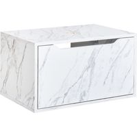 Wandmontierter Waschtischunterschrank PETROLINA 60 cm Weißer Marmor