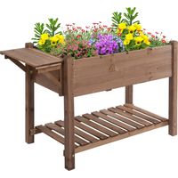 Letto per Orto Rialzato con Ripiano Pieghevole e Mensola Inferiore, 123x54x80cm