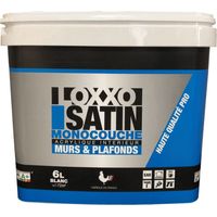 Loxxo Peinture Acrylique Murs et Plafonds - Blanc Satin Monocouche Conditionnement: 6L - Couleur: BLANC