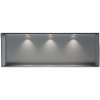 Wandnische Edelstahl Bernstein NT309010X mit LED-Spot 30x90x10 cm Edelstahl gebürstet 3x Spot Einbaurahmen Weiß matt