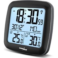 Green Blue Weather Station GB542 mit DCF-Außensensor, Innen- und Außentemperatur, Kalender, Alarm, Thermometer, Funkwetterstation