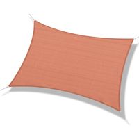 Tenda a Vela Rettangolare 4x6m Rossa PE Acciaio Inox Resistente Raggi UV con Corda