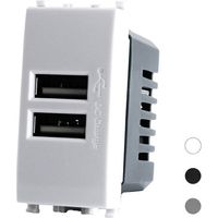 SERIE VIMAR PLANA COMPATIBILE Interruttore Deviatore Presa Schuko USB Dimmer T2 USB DOPPIO 2A TOT621B T2