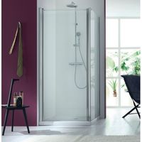 Porte de douche pivotante Hauteur 1950mm L815mm épuré verre sérigraphié profil titane NABIS B5042ETT56