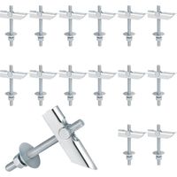 15 Jeux de Cheville a Bascule, M6 x 100mm Suspente Placo Robuste, Cheville Placo Charge Lourde en Acier au Carbone,Cheville Parpaing Creux pour les Plafonds et les Plaques de Plâtre