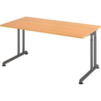bümö Schreibtisch Serie-Z Rechteck: 160 x 80 cm Buche Graphit