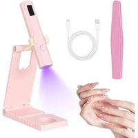Lampe UV pour ongles gel - - Mini lampe LED UV - Rechargeable USB-C - Support pliable
