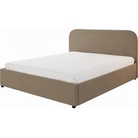 Letto con contenitore 160x200 cm in velluto tortora HOUSTON