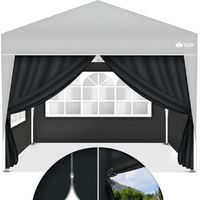 tillvex 4 paneles laterales negros para carpa de 3x3 m y 3x6 m Paneles laterales de carpa plegables impermeables Ventanas laterales y cremallera Paredes laterales para carpa de jardín o carpa para