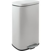 Spirella – Poubelle à pédale 30L en acier blanc mat – Ouverture facile avec pédale – Insert plastique amovible pour nettoyage – Design moderne