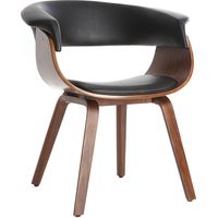 Miliboo – Chaise scandinave noire et bois noyer – Assise courbée en polyuréthane – Dimensions L68 x P57 x H76.5 cm – Confort optimal pour intérieur