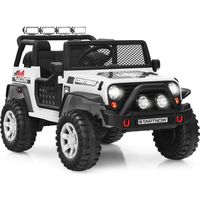 12V Kids Electric Car with Remote, Lights, Music, White