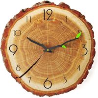 Retro-Wanduhr aus Holz mit Jahresring, Holzmaserungsuhr, antike, geräuschlose Wanduhr, Wanduhr im rustikalen Retro-Stil, geräuschlose Wanduhr für kleine Wohnzimmer